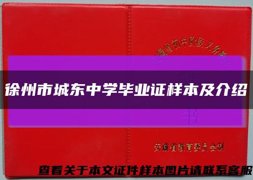 徐州市城东中学毕业证样本及介绍缩略图