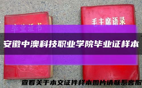 安徽中澳科技职业学院毕业证样本缩略图
