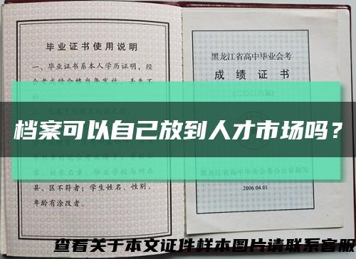 档案可以自己放到人才市场吗？缩略图