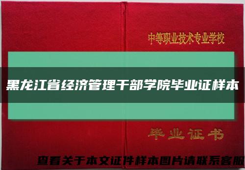 黑龙江省经济管理干部学院毕业证样本缩略图