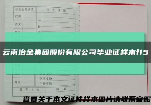 云南冶金集团股份有限公司毕业证样本f15缩略图