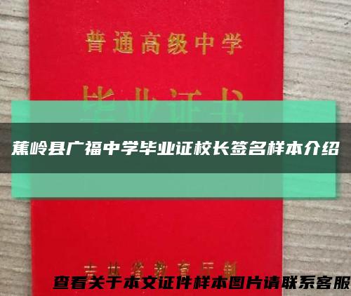 蕉岭县广福中学毕业证校长签名样本介绍缩略图