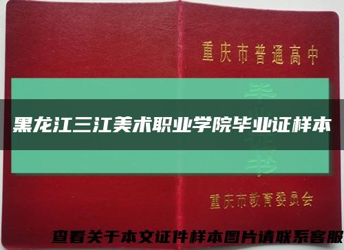 黑龙江三江美术职业学院毕业证样本缩略图