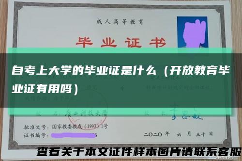 自考上大学的毕业证是什么（开放教育毕业证有用吗）缩略图
