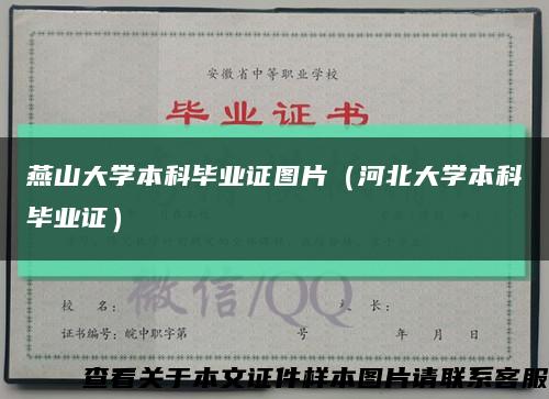 燕山大学本科毕业证图片（河北大学本科毕业证）缩略图