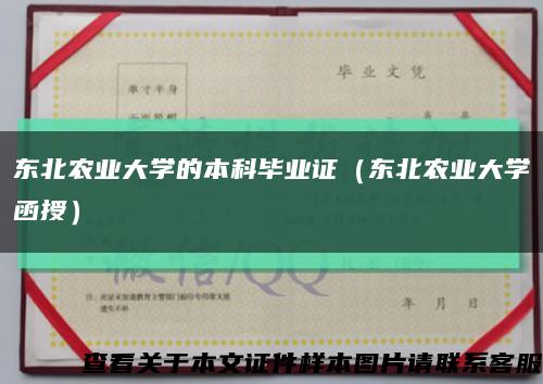 东北农业大学的本科毕业证（东北农业大学函授）缩略图