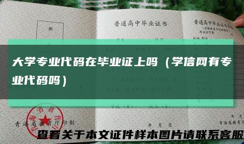 大学专业代码在毕业证上吗（学信网有专业代码吗）缩略图