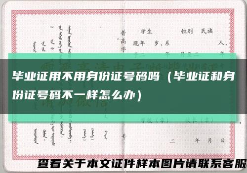 毕业证用不用身份证号码吗（毕业证和身份证号码不一样怎么办）缩略图