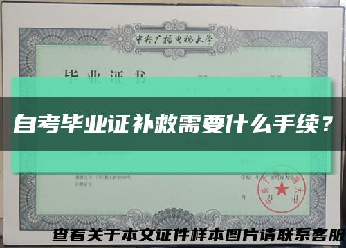 自考毕业证补救需要什么手续？缩略图