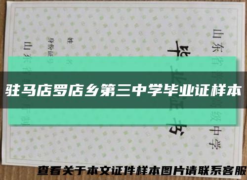 驻马店罗店乡第三中学毕业证样本缩略图