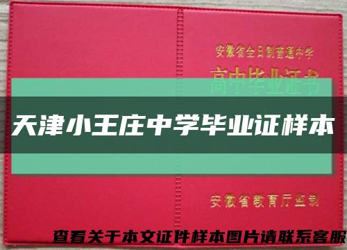 天津小王庄中学毕业证样本缩略图