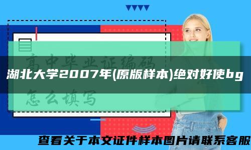 湖北大学2007年(原版样本)绝对好使bg缩略图
