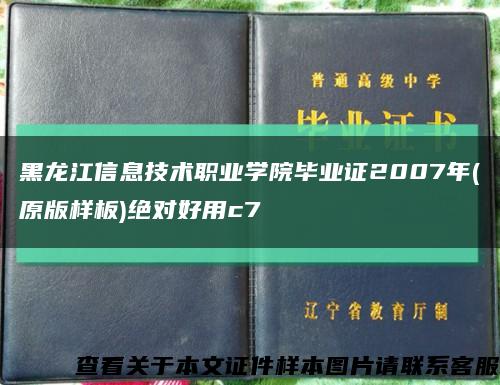 黑龙江信息技术职业学院毕业证2007年(原版样板)绝对好用c7缩略图
