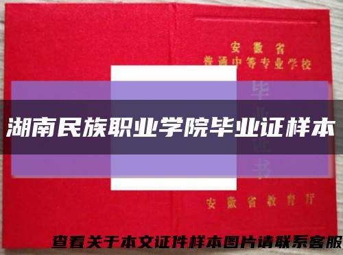 湖南民族职业学院毕业证样本缩略图