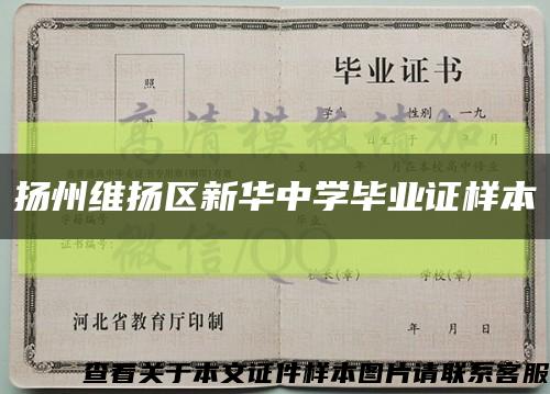 扬州维扬区新华中学毕业证样本缩略图