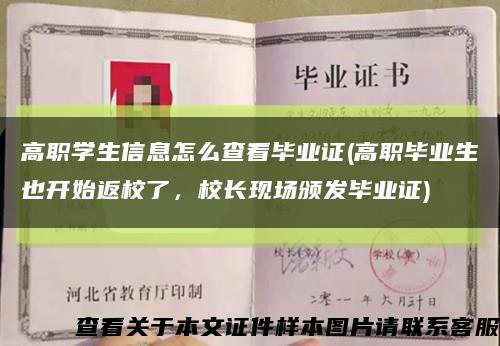 高职学生信息怎么查看毕业证(高职毕业生也开始返校了，校长现场颁发毕业证)缩略图