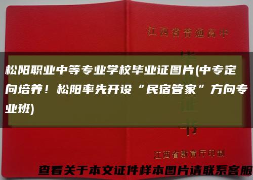 松阳职业中等专业学校毕业证图片(中专定向培养！松阳率先开设“民宿管家”方向专业班)缩略图