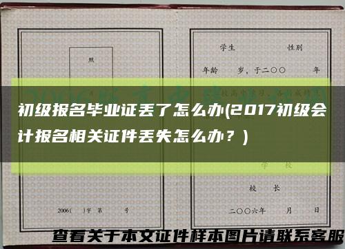 初级报名毕业证丢了怎么办(2017初级会计报名相关证件丢失怎么办？)缩略图