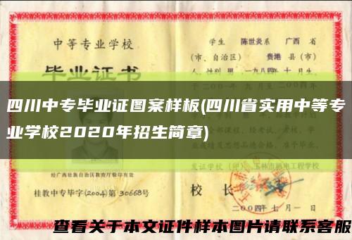 四川中专毕业证图案样板(四川省实用中等专业学校2020年招生简章)缩略图