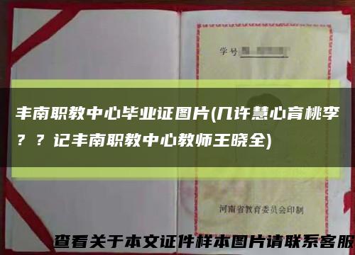 丰南职教中心毕业证图片(几许慧心育桃李？？记丰南职教中心教师王晓全)缩略图
