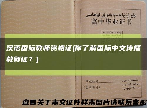 汉语国际教师资格证(你了解国际中文传播教师证？)缩略图