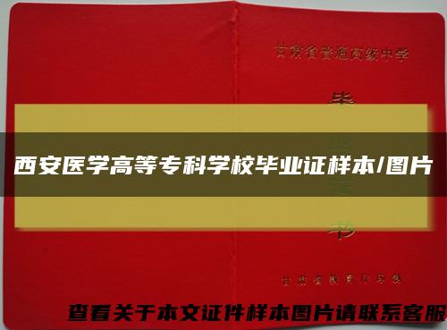 西安医学高等专科学校毕业证样本/图片缩略图