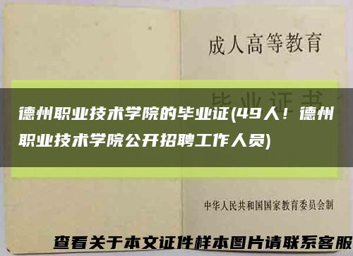 德州职业技术学院的毕业证(49人！德州职业技术学院公开招聘工作人员)缩略图