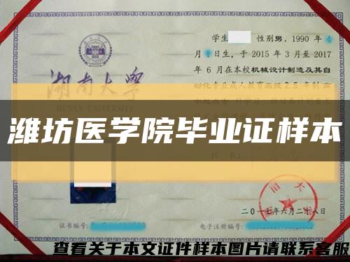 潍坊医学院毕业证样本缩略图