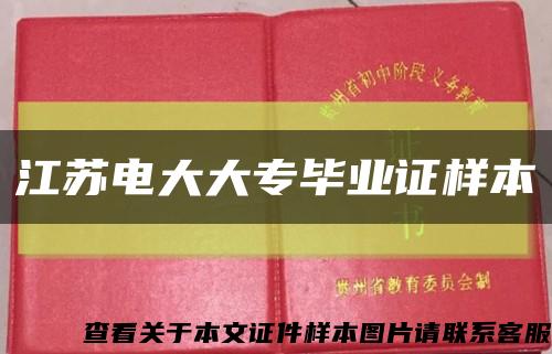 江苏电大大专毕业证样本缩略图