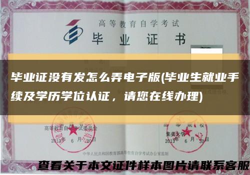 毕业证没有发怎么弄电子版(毕业生就业手续及学历学位认证，请您在线办理)缩略图