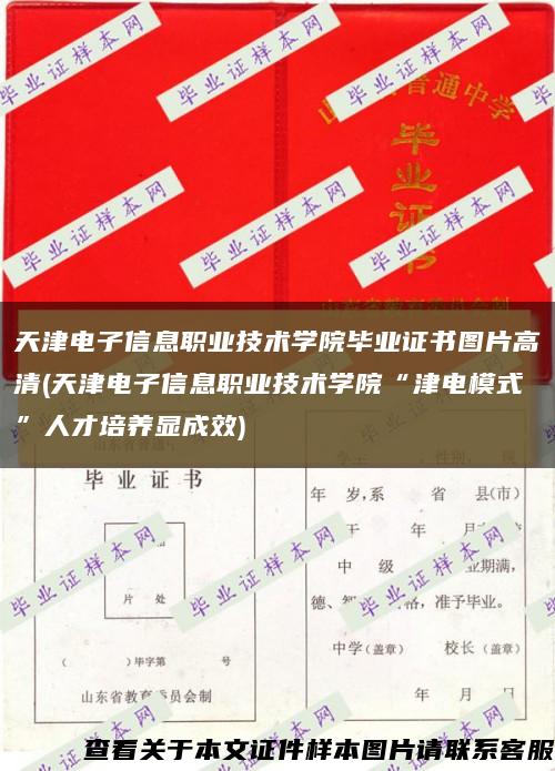 天津电子信息职业技术学院毕业证书图片高清(天津电子信息职业技术学院“津电模式”人才培养显成效)缩略图