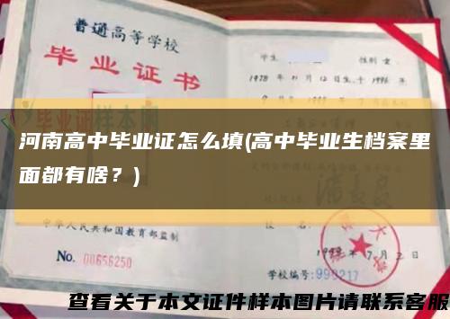河南高中毕业证怎么填(高中毕业生档案里面都有啥？)缩略图