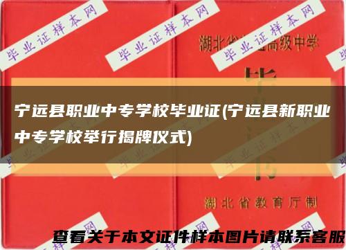 宁远县职业中专学校毕业证(宁远县新职业中专学校举行揭牌仪式)缩略图
