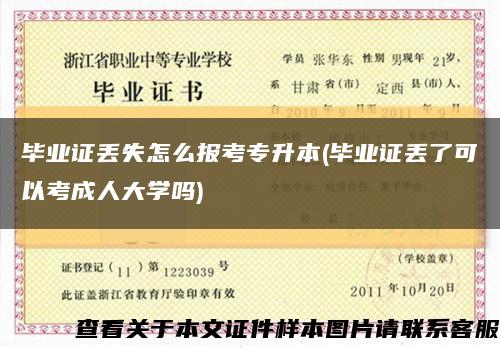 毕业证丢失怎么报考专升本(毕业证丢了可以考成人大学吗)缩略图