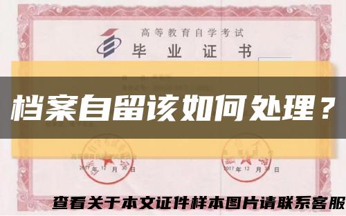 档案自留该如何处理？缩略图