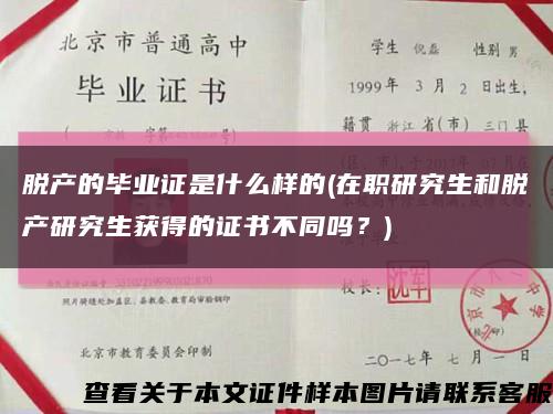 脱产的毕业证是什么样的(在职研究生和脱产研究生获得的证书不同吗？)缩略图