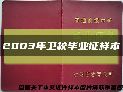 2003年卫校毕业证样本缩略图