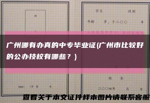 广州哪有办真的中专毕业证(广州市比较好的公办技校有哪些？)缩略图