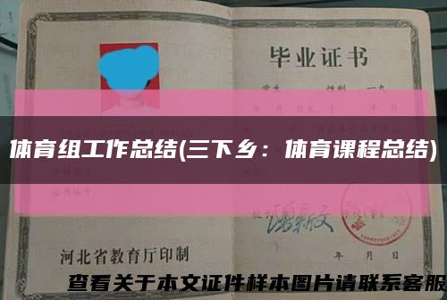 体育组工作总结(三下乡：体育课程总结)缩略图