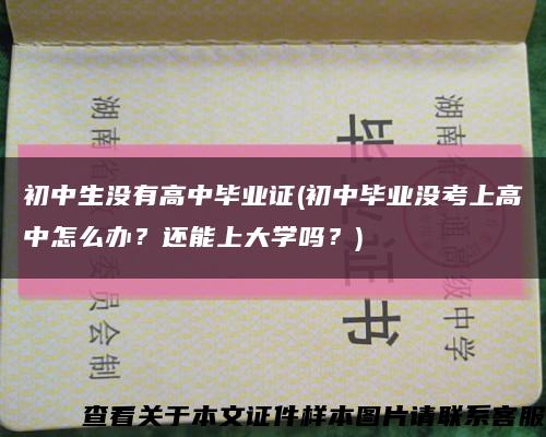 初中生没有高中毕业证(初中毕业没考上高中怎么办？还能上大学吗？)缩略图