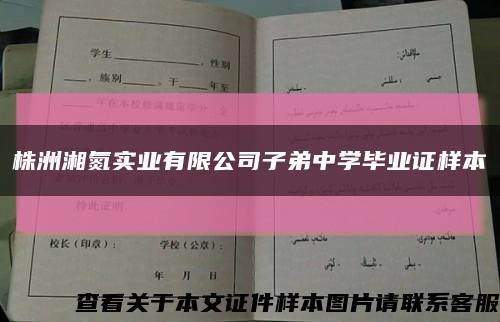 株洲湘氮实业有限公司子弟中学毕业证样本缩略图