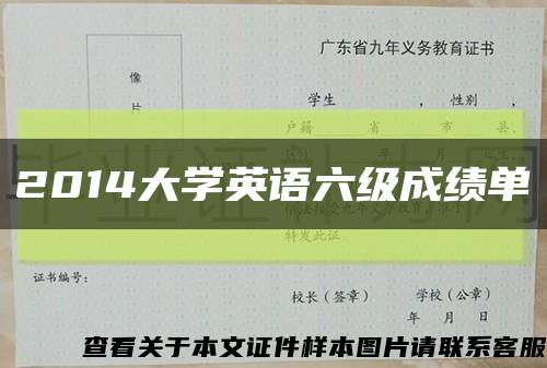 2014大学英语六级成绩单缩略图
