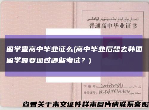 留学查高中毕业证么(高中毕业后想去韩国留学需要通过哪些考试？)缩略图