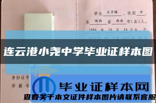 连云港小尧中学毕业证样本图缩略图