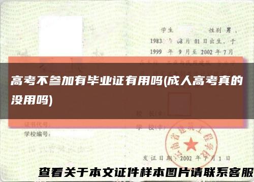 高考不参加有毕业证有用吗(成人高考真的没用吗)缩略图