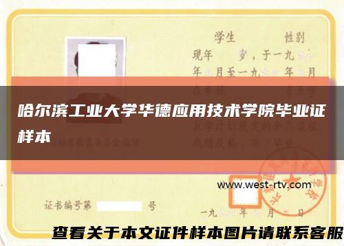 哈尔滨工业大学华德应用技术学院毕业证样本缩略图