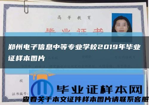 郑州电子信息中等专业学校2019年毕业证样本图片缩略图