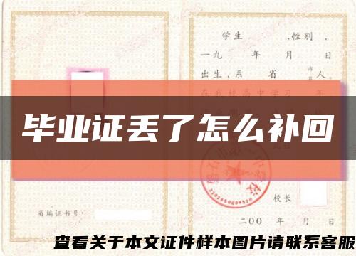 毕业证丢了怎么补回缩略图