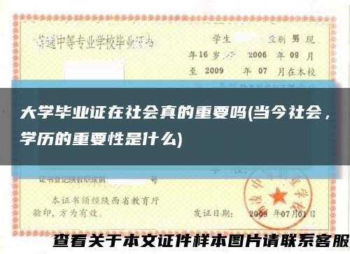 大学毕业证在社会真的重要吗(当今社会，学历的重要性是什么)缩略图