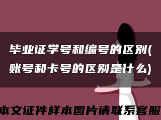 毕业证学号和编号的区别(账号和卡号的区别是什么)缩略图